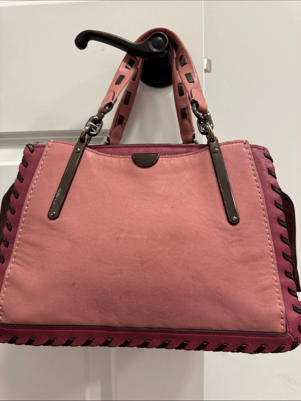 Coach dreamer in colorblock with whipstitch & c charm shoulder bag purse